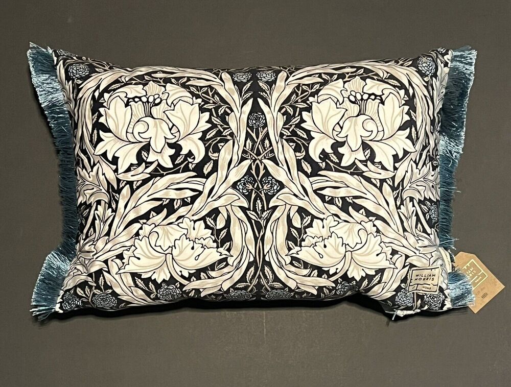 William Morris African Marigold Decorative Lumbar Pillow Velvet Finish 24X16”